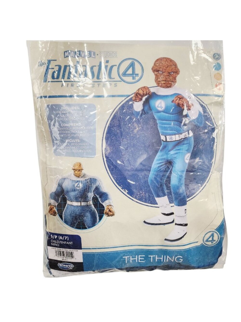 Marvel Fantastic Four Thing Child Costume 6/7 Includes Jumpsuit Molded  Gloves